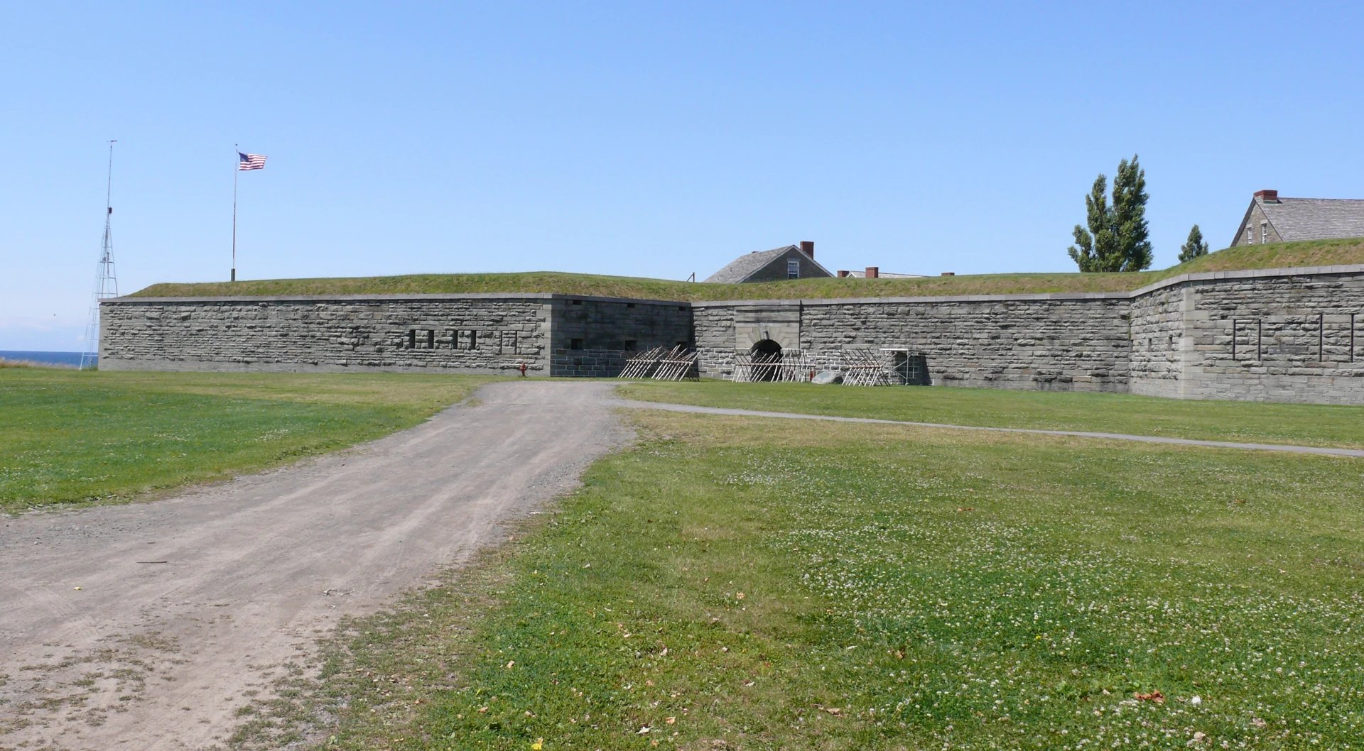 Historic stone walls and entrance at Fort Ontario